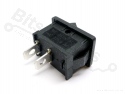 Schakelaar rocker snap-in aan/uit rechthoekig zwart (0/1) SPST 5A/250V